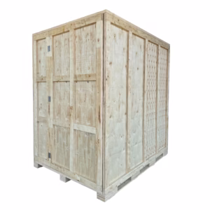 wooden crates with door